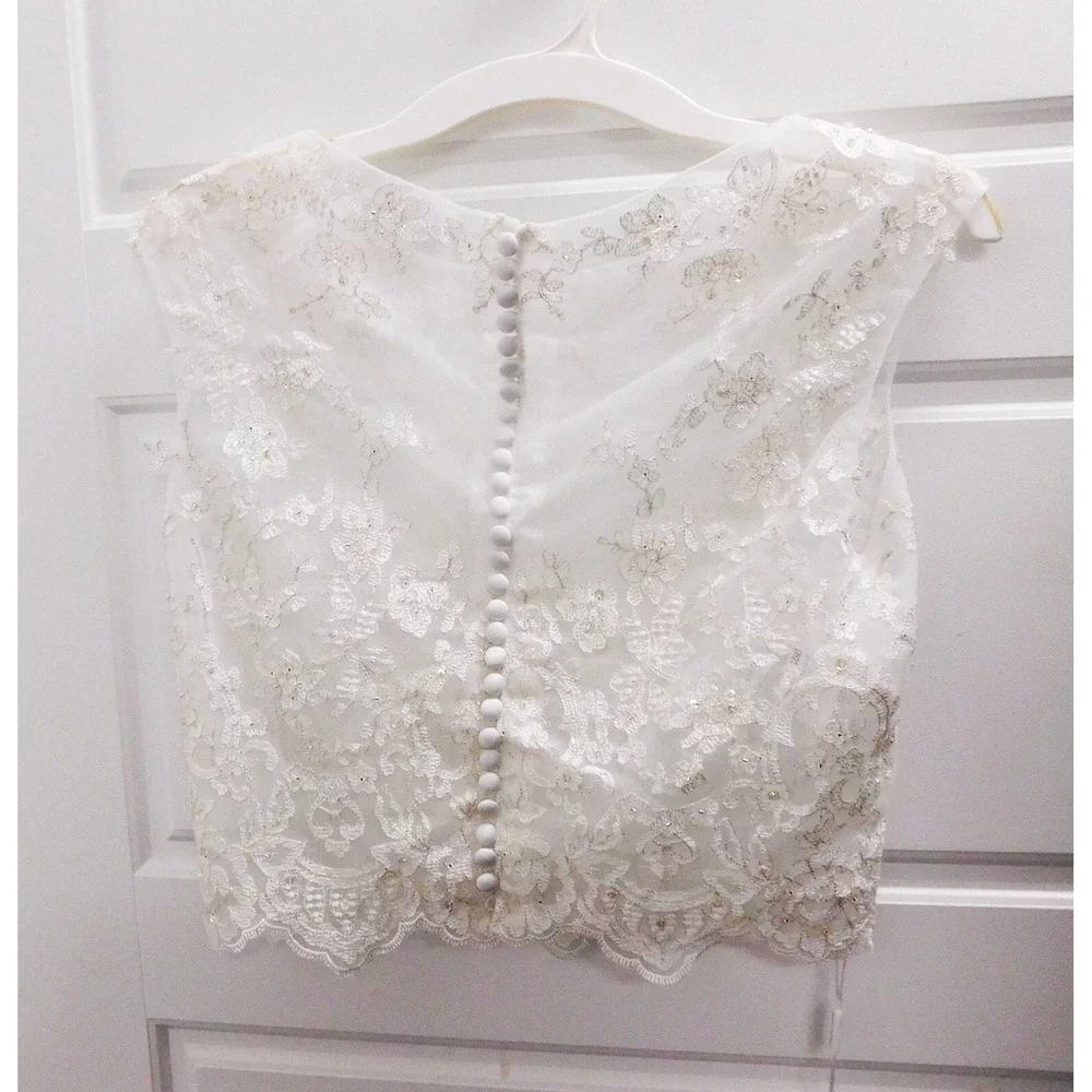 New Luna Novias Wedding Lace Bolero Vest sz 12‎